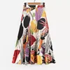 Trendy fashion custom design ladies polyester print pleated skirt