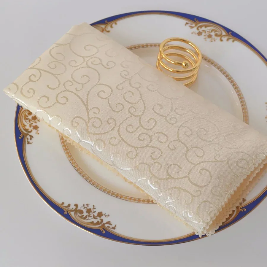 Gold Plating Metal Leaf Napkin Rings Stocked Leaves Flower Napkin