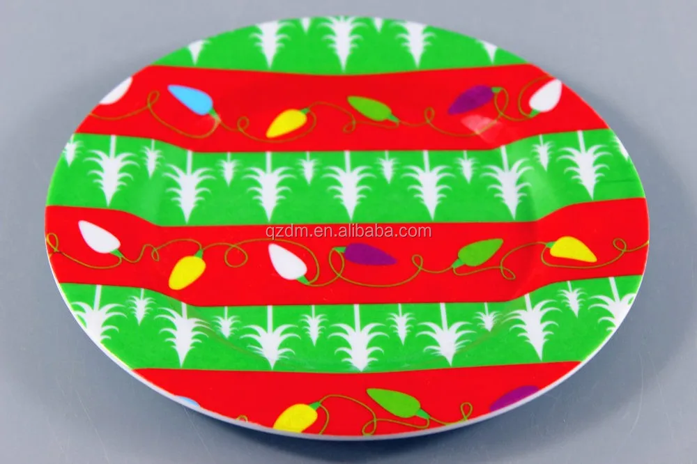 New Design Melamine Round Plate For 2016 Xmas Holiday