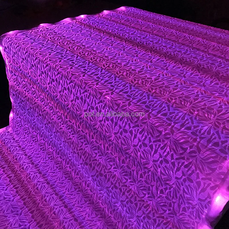 
fiber optic fabric can be made table cloth,dress, clothes, glowing in the night fabric 