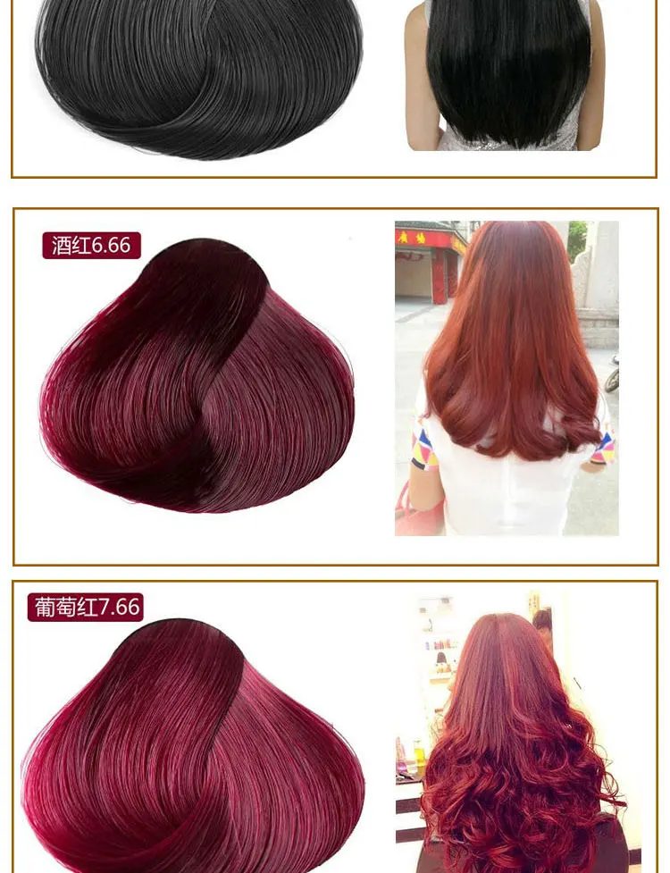 Mokeru 1pc 400ml Natural Wine Red Hair Color Shampoo Permanent Coloring Shampoo Gray Hair Color
