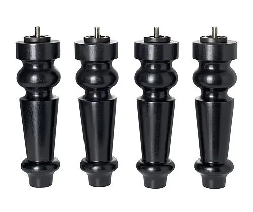 IKEA BEDROOM Bed Risers | Best Natural 100% Wood Tapered Bed Leg Risers | BLACK| Easy To Install - Set of 4