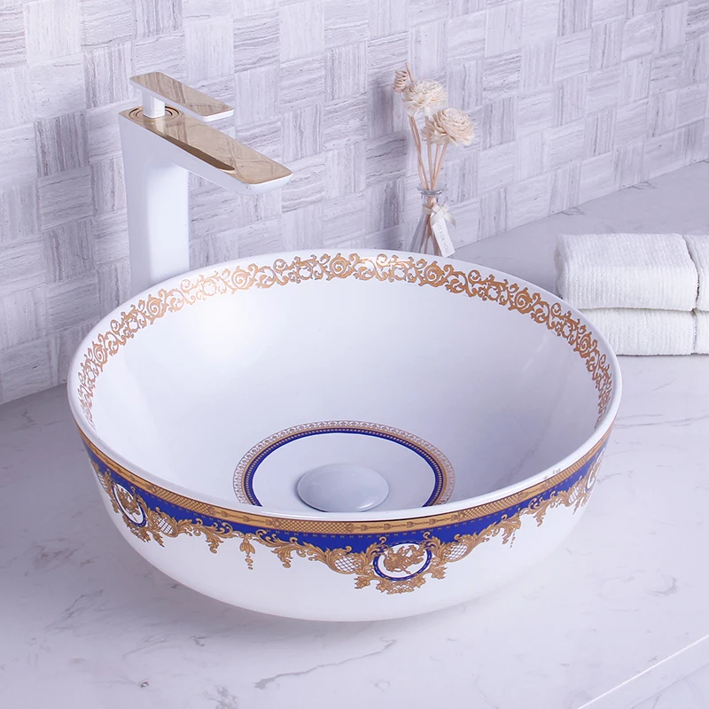 Vintage Ceramic Fancy Blue Color Unique Bathroom Sinks For Sale Buy