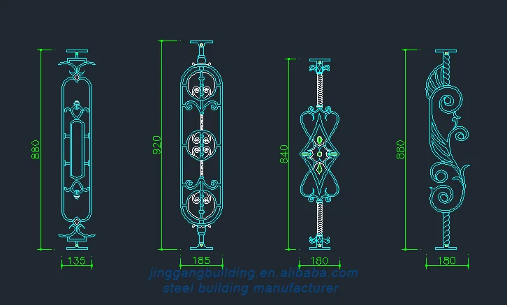 Outdoor Entrance Wrought Iron Big Gates 