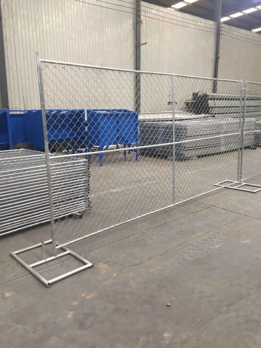 temporary chain link fence panels 6'x12' mesh 60mm x 60mm tube 1.25" 16ga wall thick
