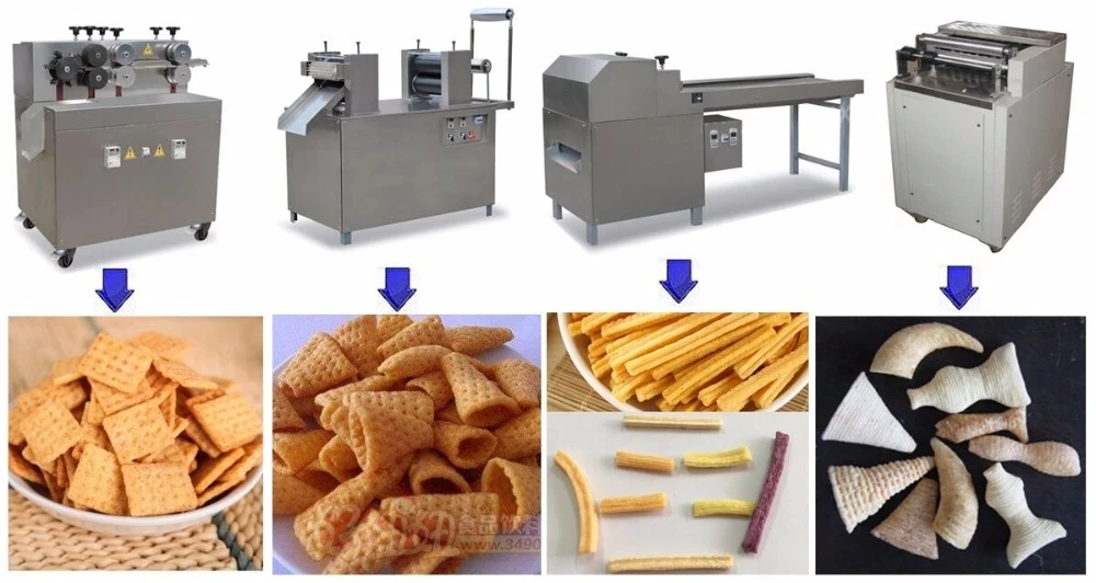 Delicious crispy chips sala corn flour bugles pellets sala chips inflating snacks food production line bugles machine