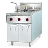 Free Standing Stainless Steel 2 Tanks 4 Baskets Electric Deep Fryer