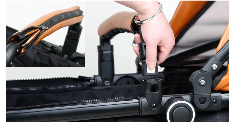 Luxury Baby Stroller 3 in 1 With Car Seat High Landscape Pram For Newborns Travel System Baby Trolley Walker Foldable Carriage