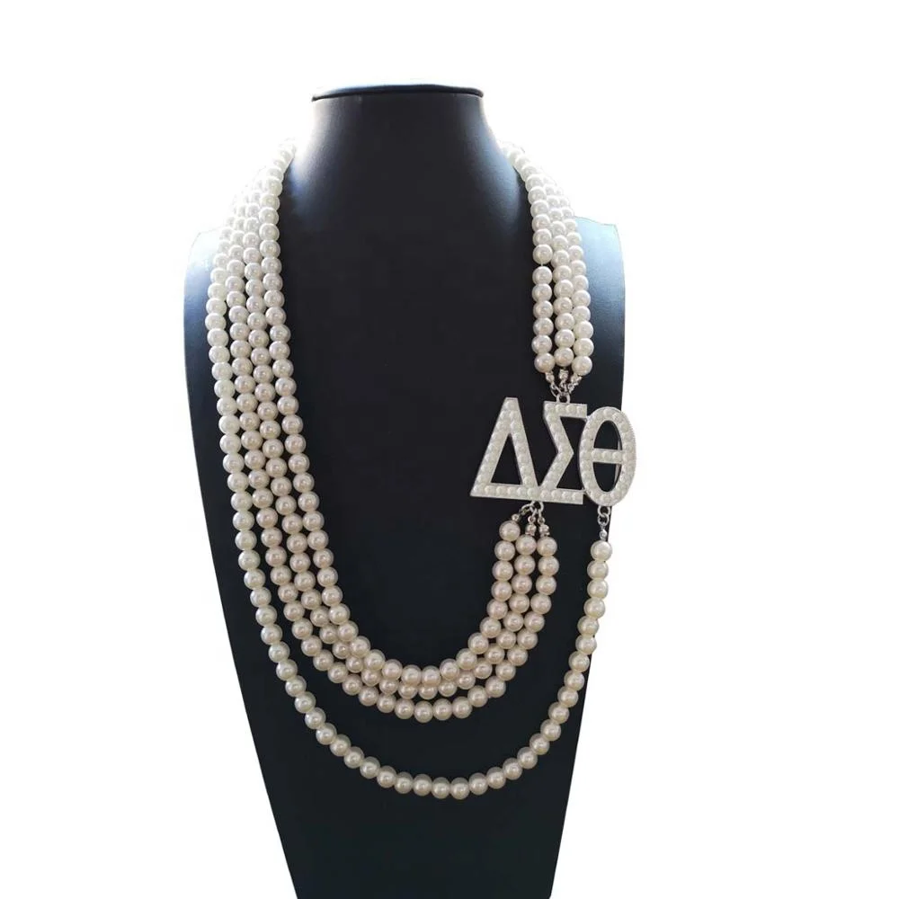 Delta Sigma Theta Multi Strings Pearl Jewelry New Design Necklace