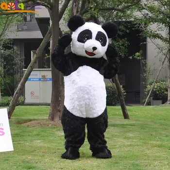 Disesuaikan Desain Stitch Bulu Hewan Panda Kartun Karakter Dewasa