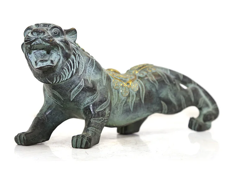 China Factory Made Antique Cast Bronze Wild Bengal Tiger Statue