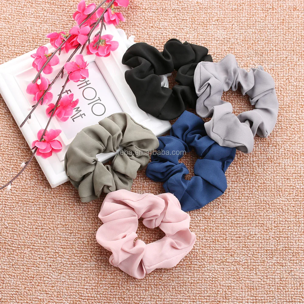 Trendy Lady Ponytail Hair Ring Elastic Pure Color Bobble Sports Dance Scrunchie