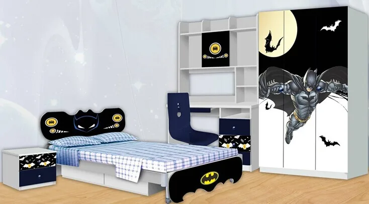 Batman And Spiderman Boys Bedroom Furniture Set 3d Wardrobe 971 Buy Single Bed With Drawer Design Furniture Bedroom Single Bed Single Bed Designs