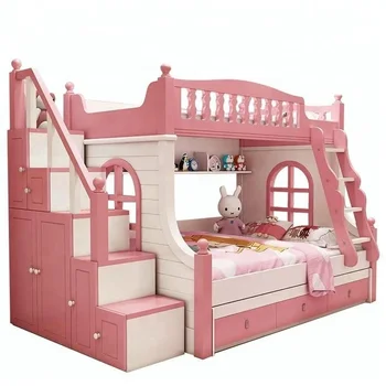 Mdf二段ベッド新しいデザイン安いダブルベッド現代の子供の寝室の家具ピンク611b Buy 子供の二段ベッドで階段 二段ベッド付きデスク 子供ベッドでスライド Product On Alibaba Com