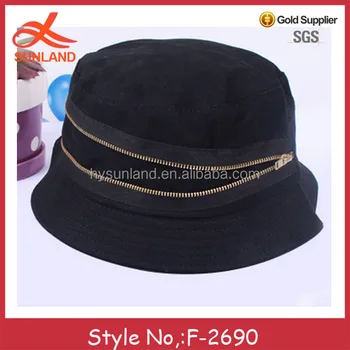 bucket hat with zip pocket