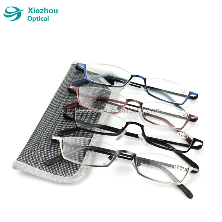 metal half frame reading glasses