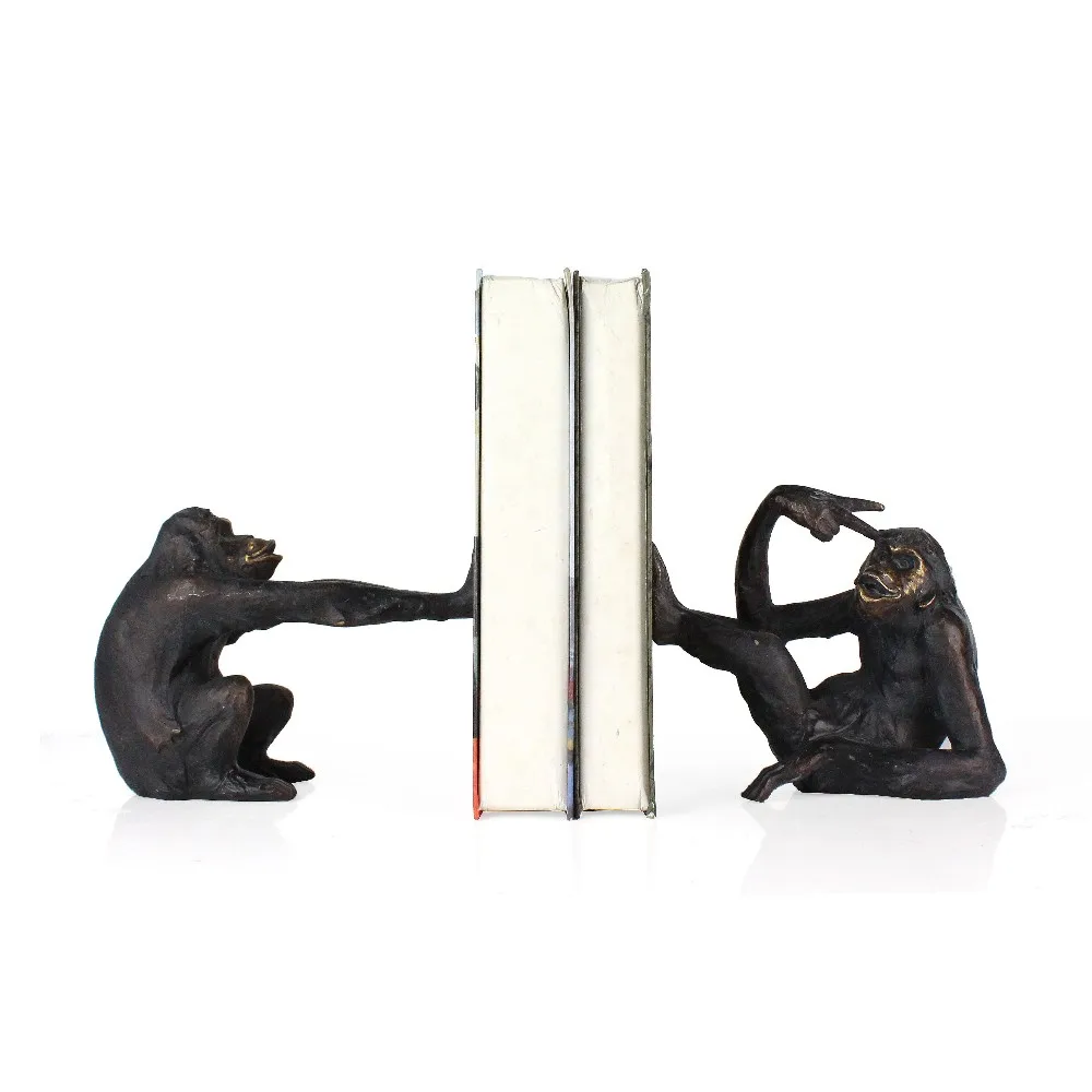 Orangutan Statue Crafts Animal Ape Monkey for Bookend Holder Home Decoration Wholesales Naughty Resin One Size Artificial details