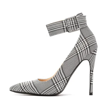 plaid womens heels
