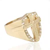 Hot Sale Men's Stainless Steel Rings Vintage Diamond Cross Shield Rings Jewelry Wholesale