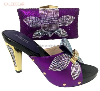 purple heels with rhinestones