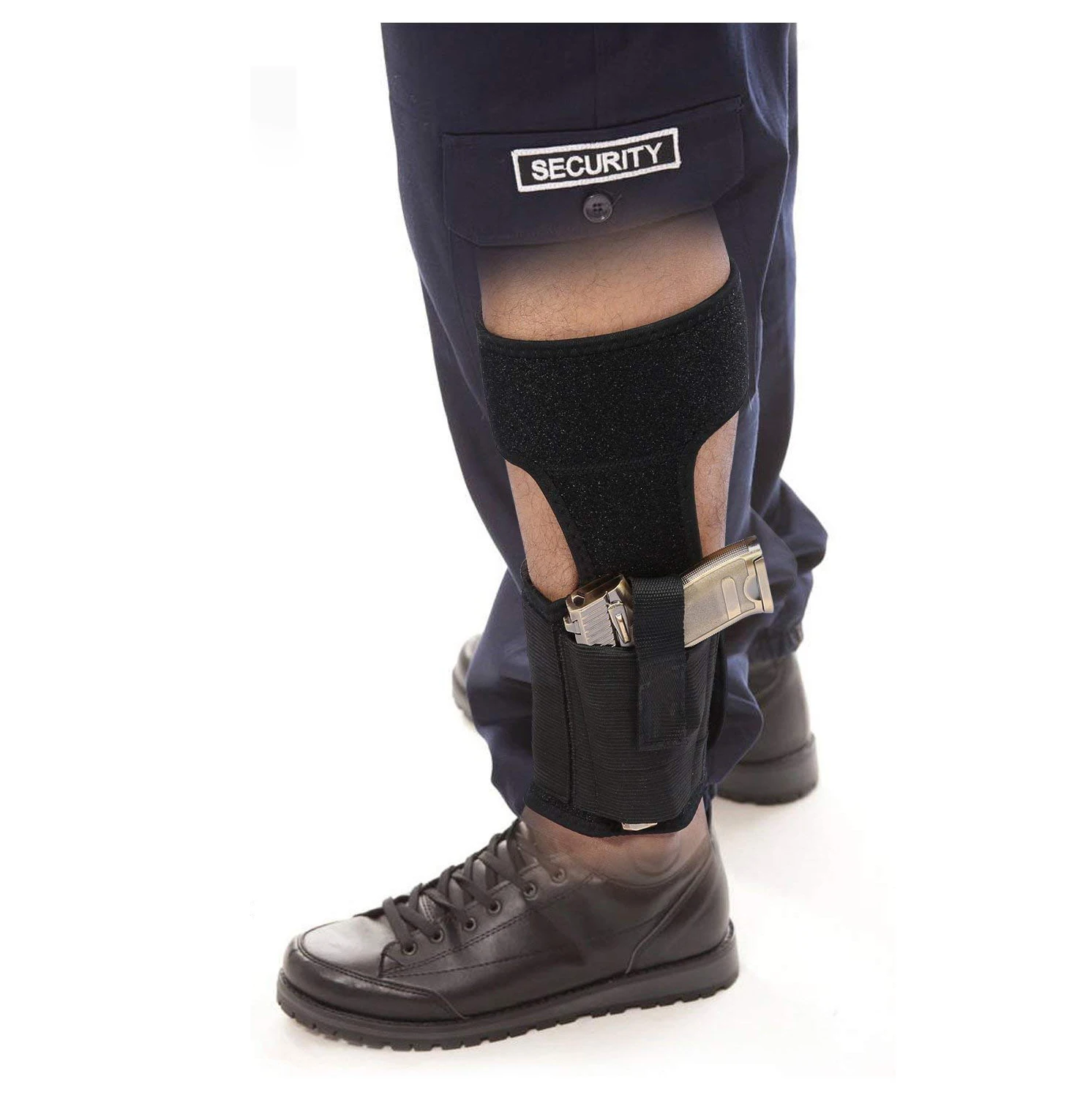 带杂志袋的脚踝皮套隐藏式携枪枪套