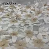 CD5244 Cheap price African white color Beaded Lace Fabric lace material 3D flowerparty dress cloth