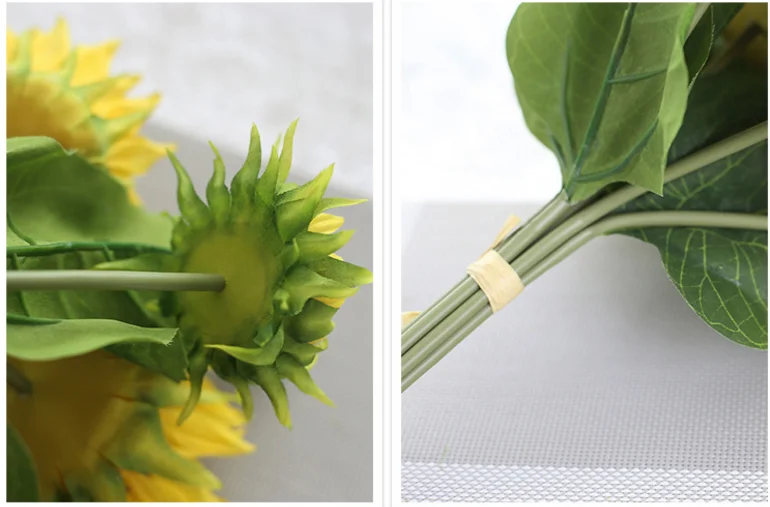 Fcr2002 High Quality Artificial Sunflower Bouquet Artificial Silk