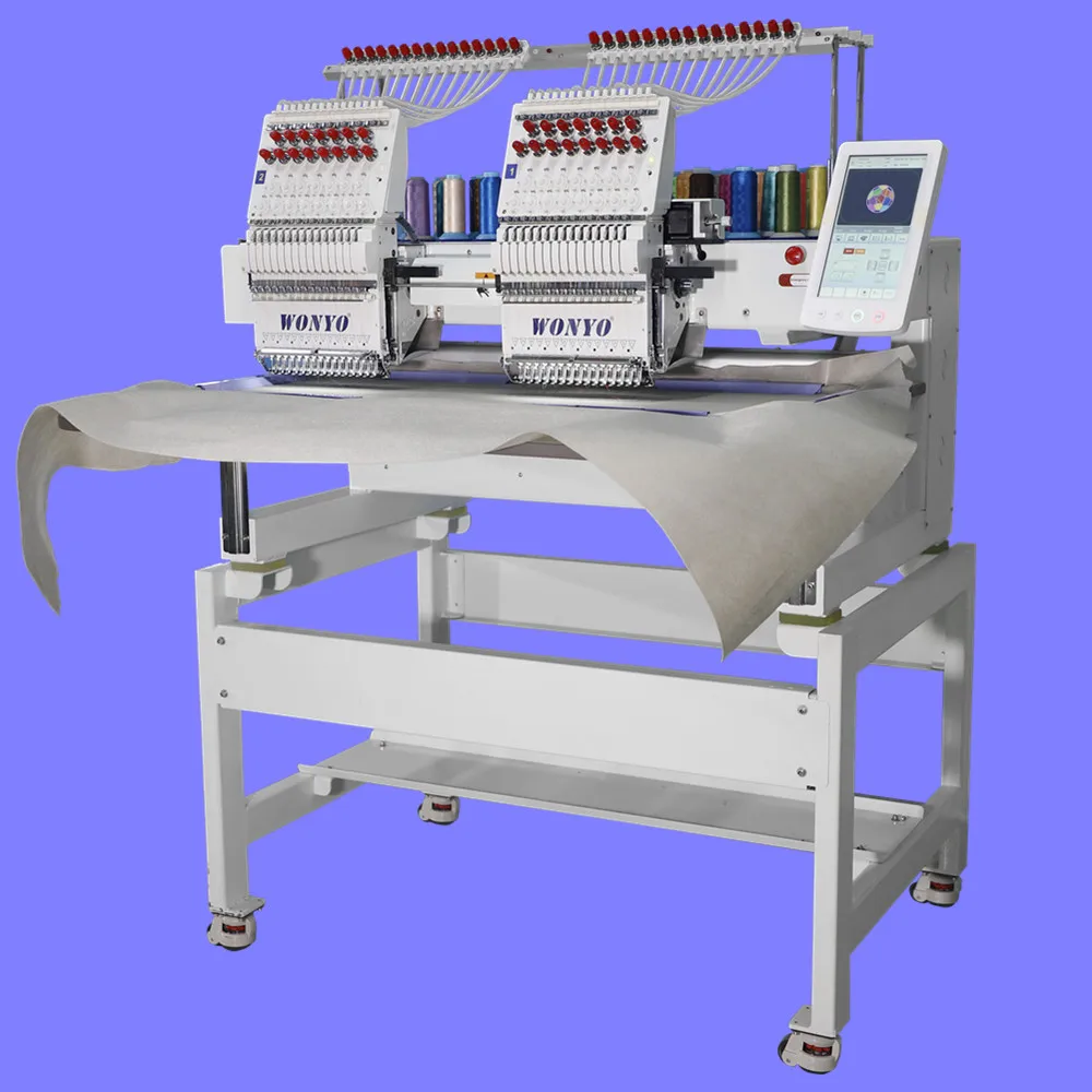 Two Heads Computerized Cap Embroidery Machine For Tubular / Tshirt