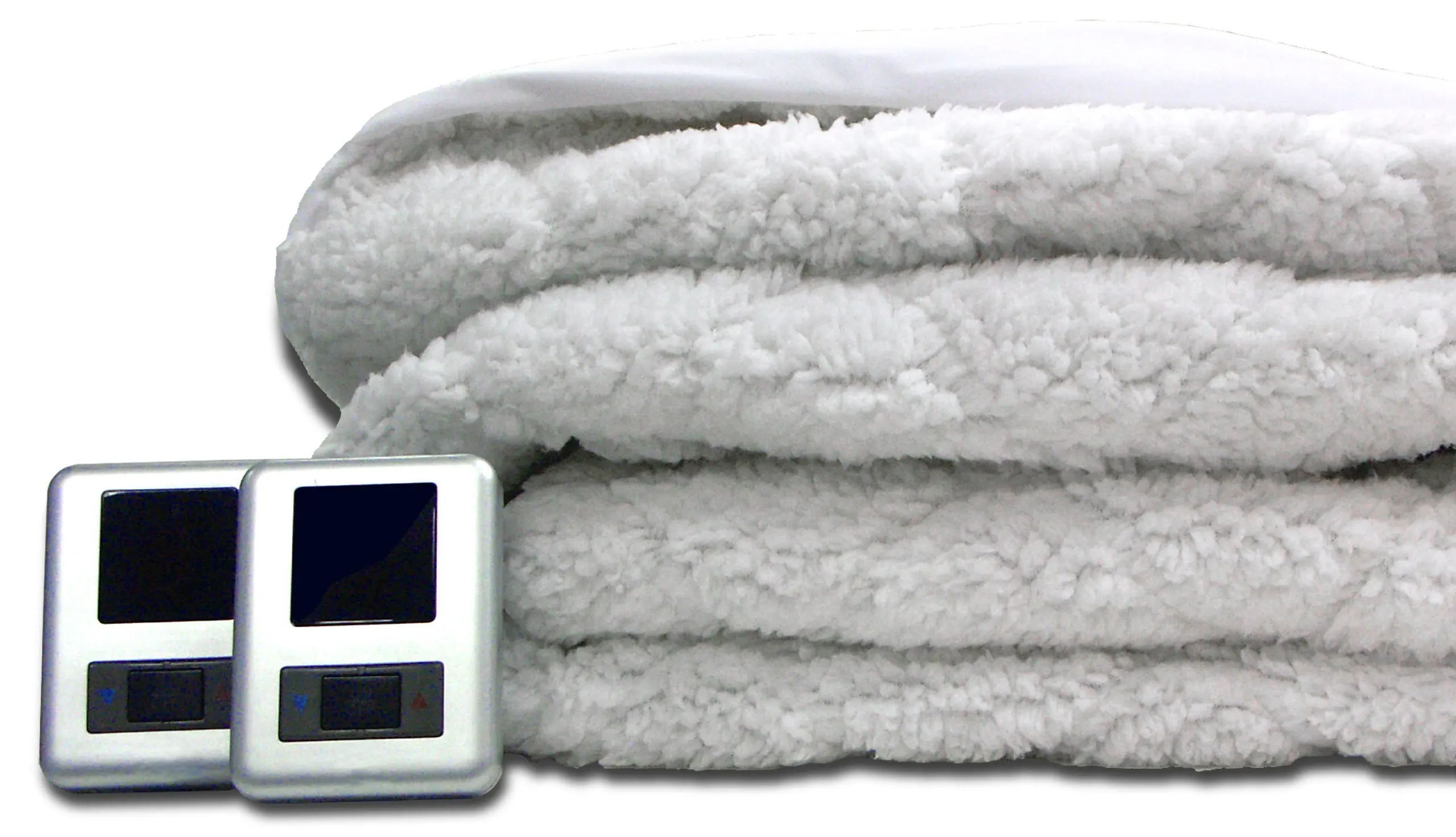 Full White Biddeford 5301-9051128-100 Sherpa Quilted Skirt Electric Heated Mattress Pad