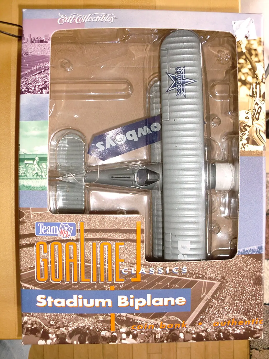 Ertl Collectibles NFL Team Goaline Classics Dallas Cowboys Stadium Biplane Coin Bank
