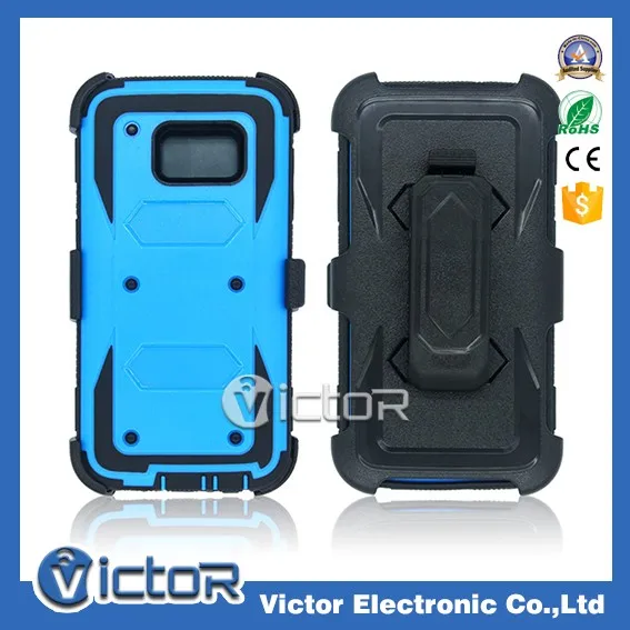 2016 Shell hard rugged with back clip case for samsung S7 edge