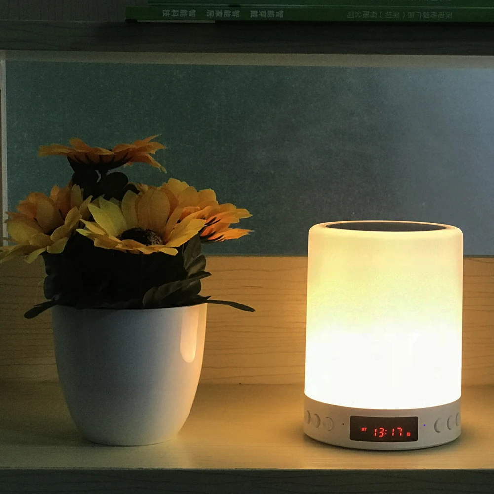 LED light bulb bluetooth speaker multicolor smart lamp mini speaker portable Loudspeaker night light FM radio clock display - ANKUX.COM