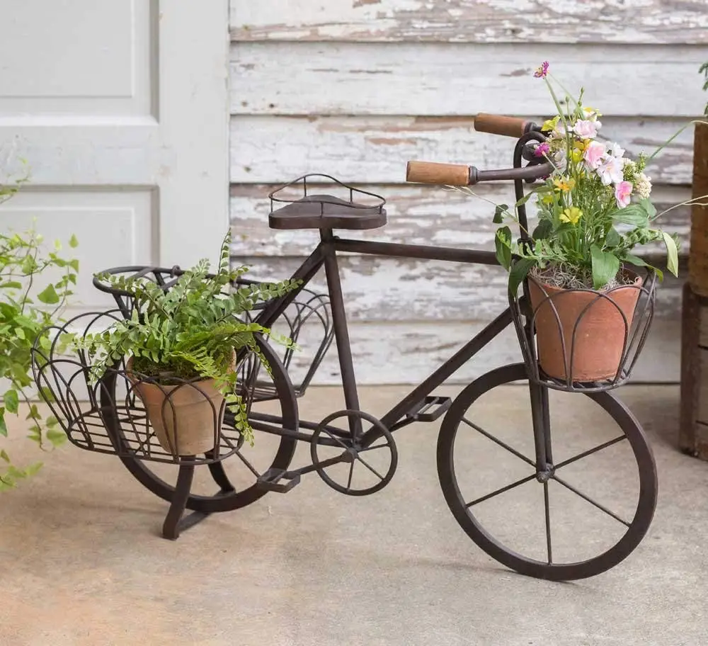 Touch of Nature 2.75 by 1.5 by 2-Inch Fairy Garden Bicycle Yard Art Mini Rustic