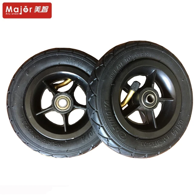 6 Inch 150mm Pneumatic Rubber Skateboard Inflatable Tire Wheels 6x1.25