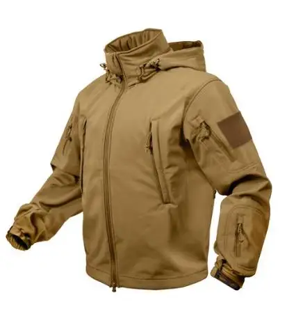 Men's Outdoor Soft Shell Hooded Tactical Jacket Air Force Jacket ...