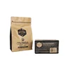 Square Bottom Food Packaging Zip Lock Custom Print Kraft Paper Coffee Bags Valve With Side Gusset