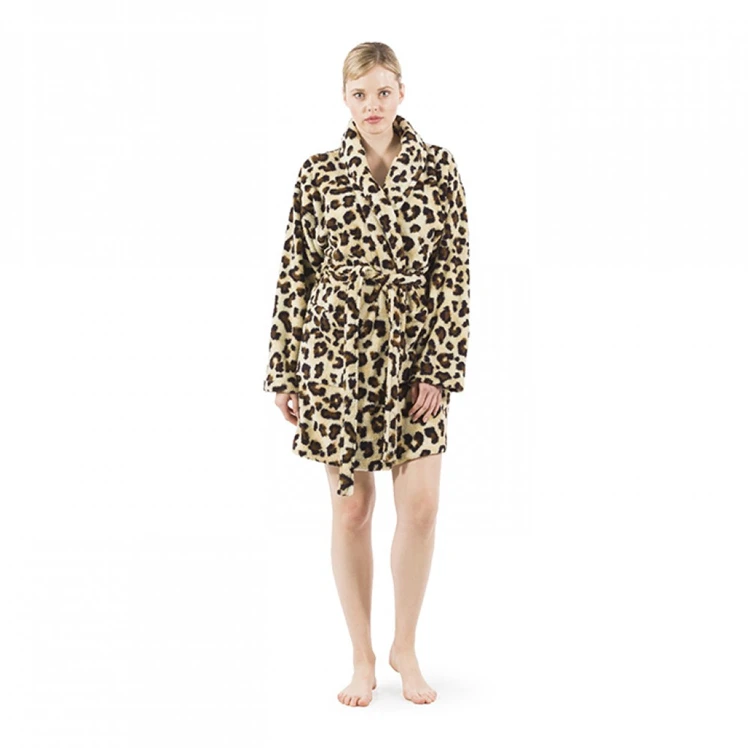 womens leopard print bathrobe