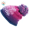 Soft Knit Beanie Bobble Hat top ball Cable Crochet Rasta Pom Dip Dye Gradient Color Beanie Bubble