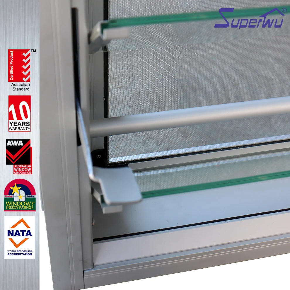 Aluminum louver shutter Window glass louver with burglary proof windows Australia standard