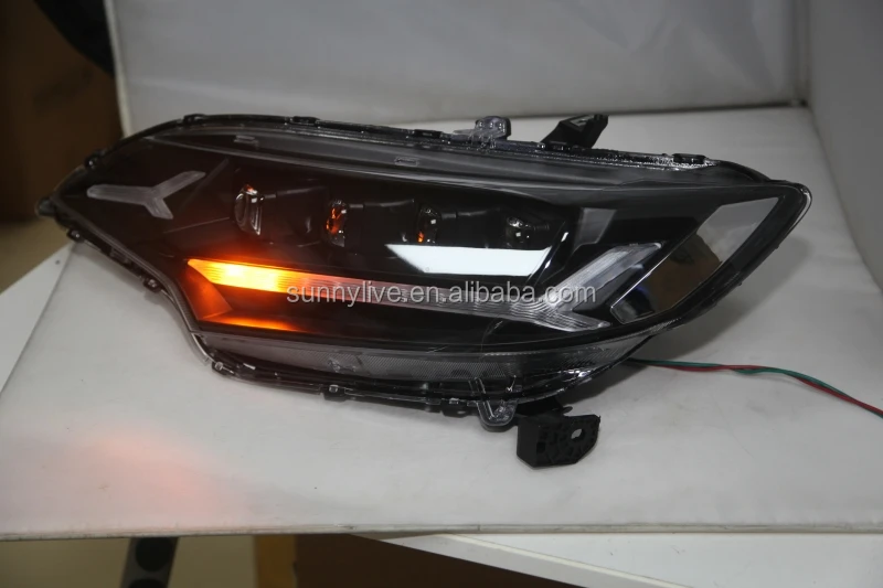 Full led headlight For HONDA for Fit Jazz 2014-2016 year  Black Housing JC