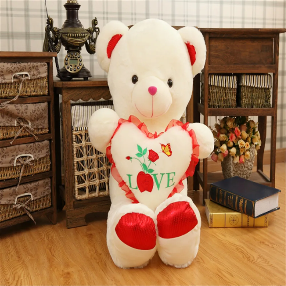 Fancytrader Valentine's Day Teddy Bear Love You Pink Heart Bears Plush Toys Nice Birthday Christmas Gift 110cm2