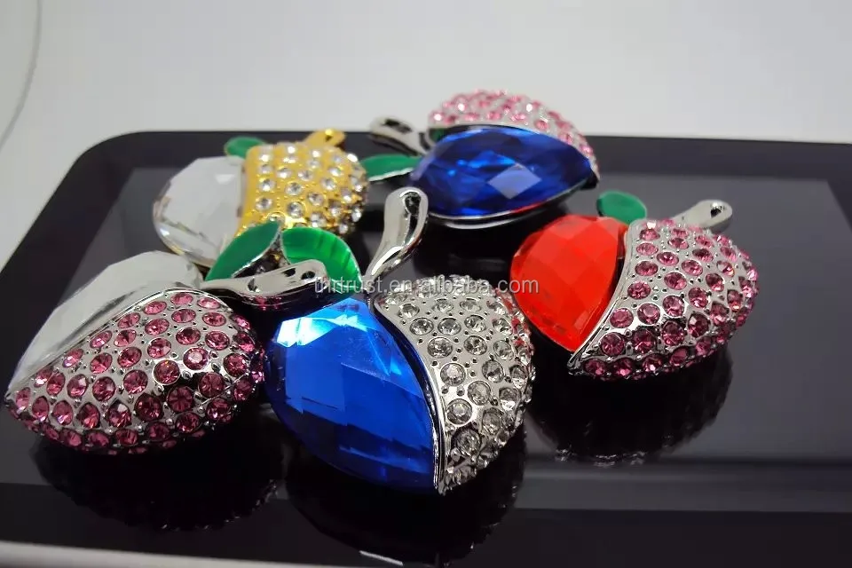 Jewelry Crystal Heart Shape 4Gb 64Gb Metal Usb Flash Drive Anti Dust Stylus Pendant 16Gb Memory Stick Custom Gift Pendrive 32Gb - ANKUX.COM