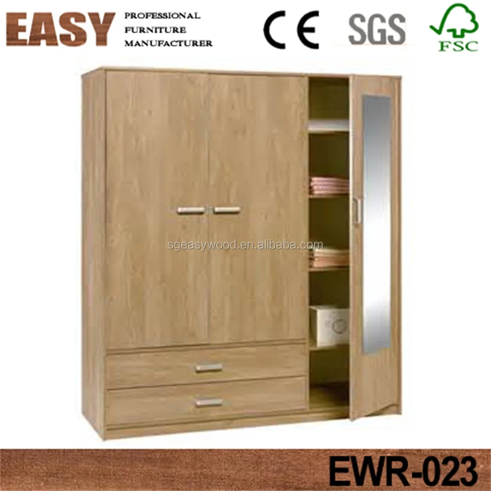 High Quality 3 Door Mdf Mirror Big Wardrobe With Drawers Buy