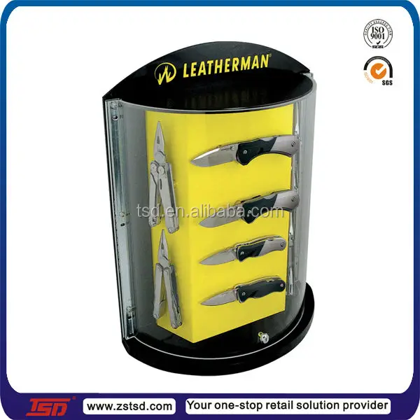 Retail Store Rotating Clear Acrylic Knife Display Case,Cutlery Knife