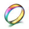 MaxhenR47 new creative stainless steel enamel Proud gay Rainbow rings