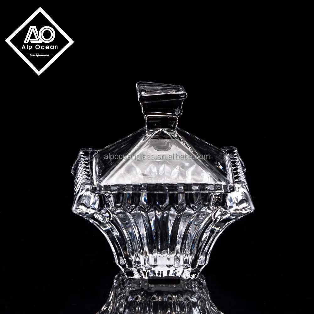 Square Glass Candy Jar With Lid,Hotselling Glass Candy Dish With Lid