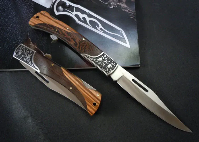 Wood Carving Folding Knife Nylon Sheath Pocket Knives Back Lock Knife