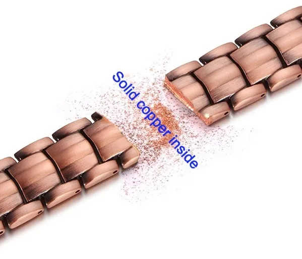 Hot Selling Super Quality Big Size Health Magnetic Therapy 45pcs Magnets Magnetic 99.9% Solid Pure Copper Bracelet for Healing