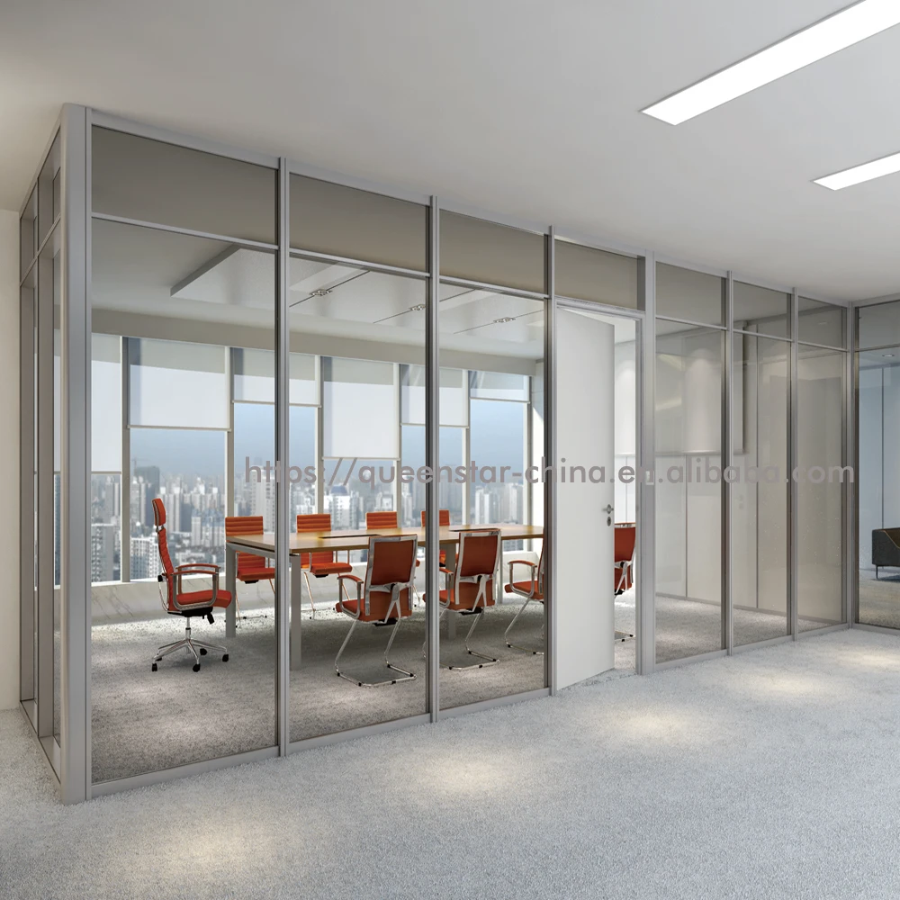 Qspw Tempered Glass Wall Dividers Office Room Divider Toughened Glass