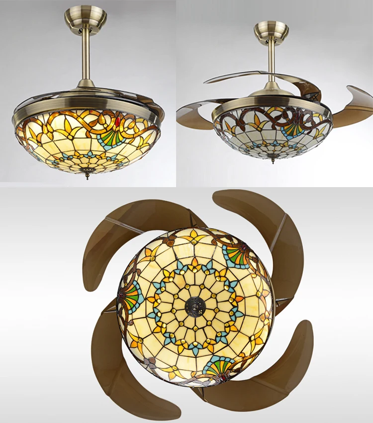 2018 Fashion Design Crystal Decorative Fan Ceiling Fan With Hidden